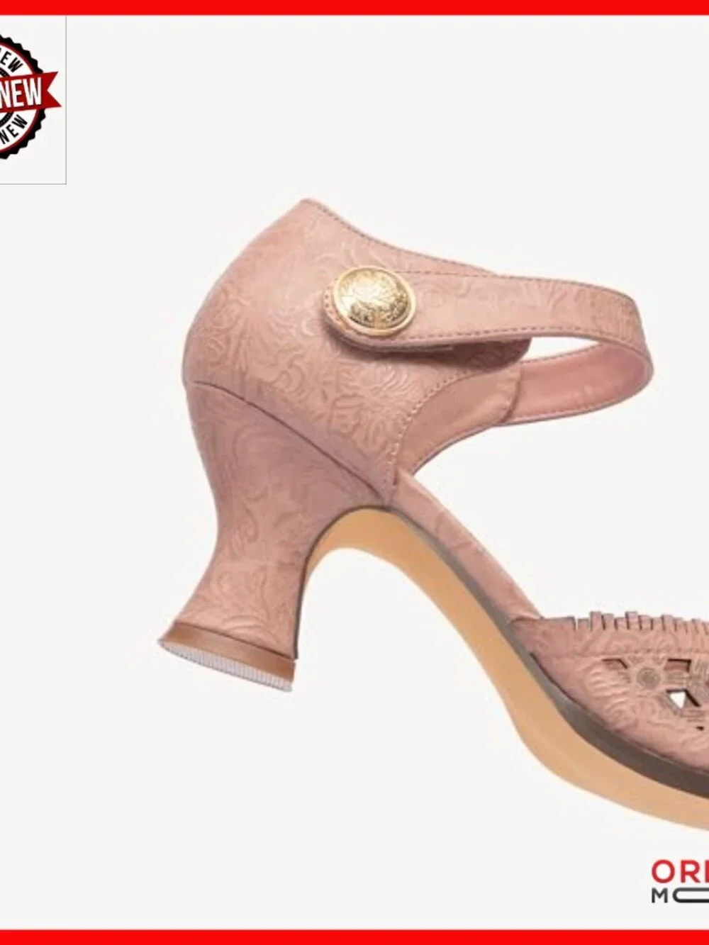 Vintage Mary Jane Pumps with Adjustable Ankle Strap, Flared Heels